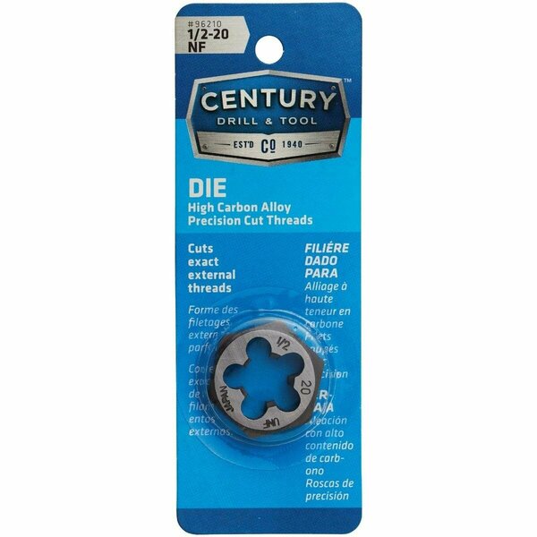 Century Drill Tool Century Drill & Tool 1/2-20 National Fine 1 In. Across Flats Fractional Hexagon Die 96210